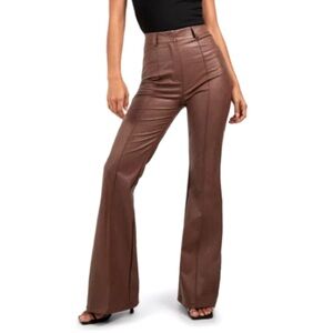 7 For All Mankind Leather flare pants.